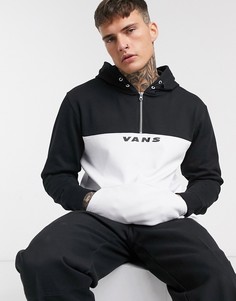 Худи со вставками колор блок черного и белого цвета Vans-Черный