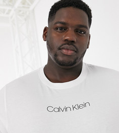 Белая футболка с логотипом Calvin Klein Big & Tall эксклюзивно для ASOS-Белый