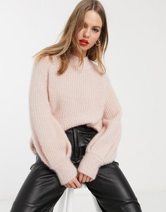 Розовый oversize-джемпер Stradivarius