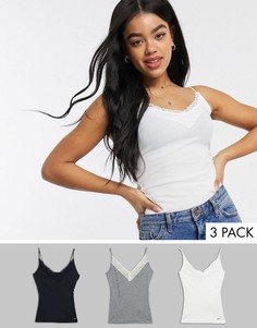 Набор топов на бретельках с кружевом Hollister-Мульти