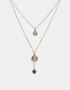 Ярусное золотистое ожерелье с медальонами & Other Stories-Золотой