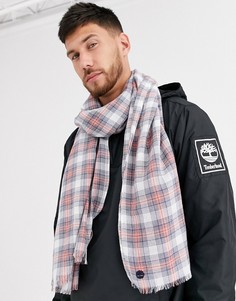 Шарф в клетку Timberland-Красный