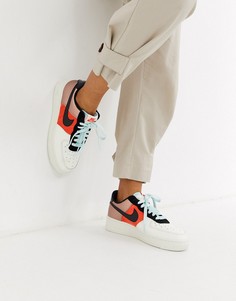 Кроссовки со вставками колор блок и эффектом металлик Nike Air Force 1 07-Мульти
