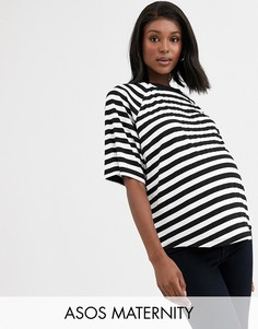 Свободная футболка в полоску ASOS DESIGN Maternity-Мульти