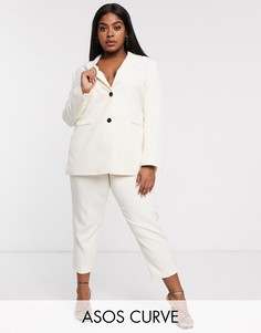 Брюки с контрастной отделкой ASOS DESIGN Curve-Белый