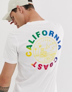 Футболка с круглым вырезом и принтом на груди и на спине Celio-Белый
