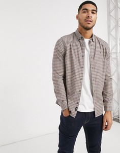 Рубашка в оранжевую и темно-синюю клеточку Burton Menswear-Оранжевый