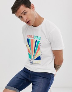 Футболка с круглым вырезом и принтом Celio Рaradise-Белый