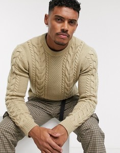 Светло-бежевый джемпер крупной вязки Topman