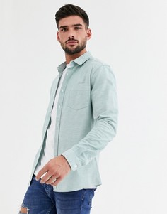 Зеленая оксфордская рубашка узкого кроя ASOS DESIGN-Зеленый