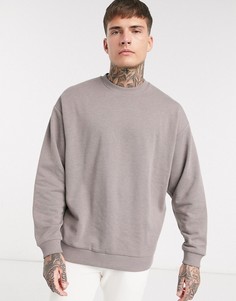 Коричневый меланжевый oversize-свитшот ASOS DESIGN