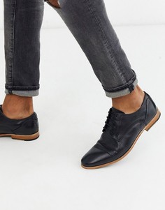 Черные кожаные туфли на шнуровке ASOS DESIGN-Черный