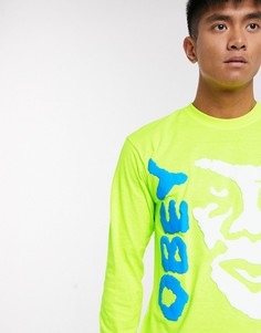Зеленый лонгслив Obey
