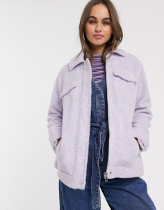 Лавандовая oversize‑куртка из искусственного меха ASOS DESIGN-Фиолетовый