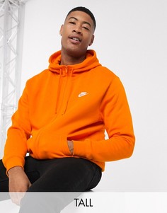 Худи оранжевого цвета на молнии Nike Club Tall-Оранжевый