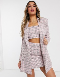 Пиджак из букле ASOS DESIGN-Розовый