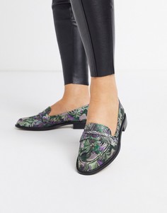Жаккардовые лоферы на плоской подошве ASOS DESIGN-Мульти