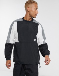 Черный свитшот с круглым вырезом и вставками колор блок Nike SUIT 6