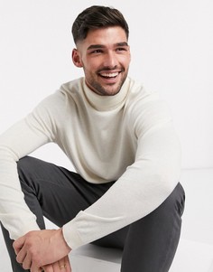 Хлопковая водолазка кремового цвета ASOS DESIGN-Белый
