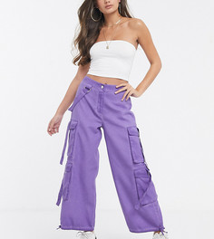 Фиолетовые брюки в стиле милитари ASOS DESIGN Petite-Фиолетовый
