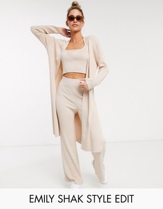 Кардиган макси ASOS DESIGN-Светло-бежевый