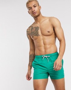 Ярко-зеленые короткие шорты для плавания ASOS DESIGN-Зеленый