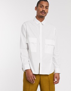 Свободная рубашка с карманами на груди ASOS WHITE-Белый