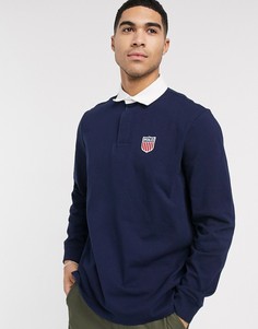 Темно-синее поло с логотипом Polo Ralph Lauren-Темно-синий