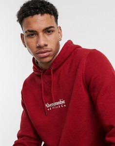 Худи красного цвета с логотипом Abercrombie & Fitch-Красный