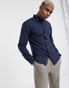 Темно-синяя рубашка в клетку Celio-Темно-синий