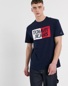 Темно-синяя футболка с логотипом Tommy Jeans-Темно-синий