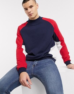 Джемпер с темно-синей и красной отделкой Topman-Темно-синий