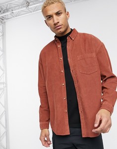 Вельветовая рубашка в стиле 90-х ASOS DESIGN-Коричневый