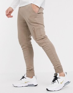 Бежевые джоггеры скинни с карманом MA1 ASOS DESIGN-Бежевый