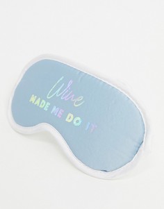 Маска для сна с надписью \"wine made me do it\" Typo-Синий