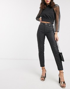 Черные джинсы в винтажном стиле с покрытием Topshop-Черный