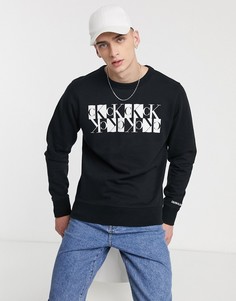 Черный свитшот с зеркальной отделкой Calvin Klein Jeans