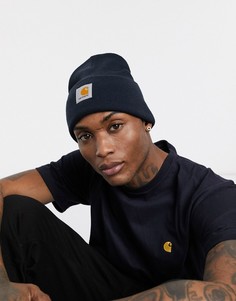 Темно-синяя шапка-бини Carhartt WIP-Темно-синий