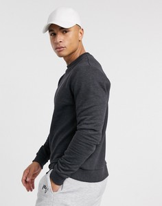 Черный меланжевый свитшот ASOS DESIGN