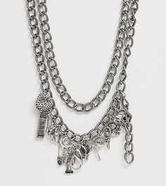 Серебристая массивная цепочка с подвесками Reclaimed Vintage inspired эксклюзивно для ASOS-Серебряный