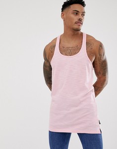 Розовая удлиненная майка-борцовка D-Struct-Розовый