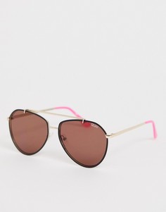 Черепаховые солнцезащитные очки-авиаторы Quay Australia dirty habit-Коричневый