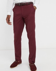 Бордовые узкие брюки ASOS DESIGN wedding-Красный