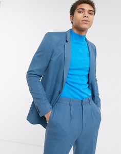 Сине-зеленый приталенный пиджак ASOS DESIGN-Синий
