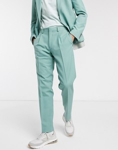 Узкие зеленые брюки в полоску ASOS DESIGN-Зеленый