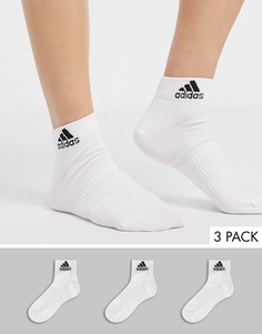 Набор из 3 пар белых носков до щиколотки adidas-Белый