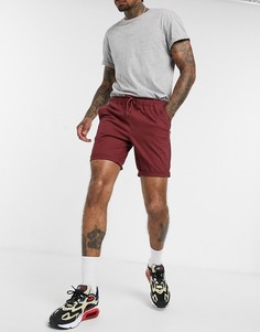Бордовые шорты чиносы скинни с эластичной талией ASOS DESIGN-Красный