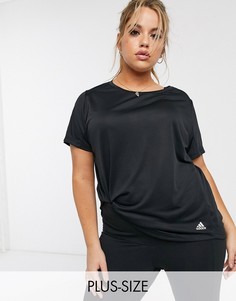 Черная футболка с полосками adidas Plus Running 3-Черный