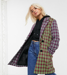 Пальто в клетку ASOS DESIGN Petite-Мульти