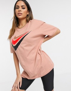 Oversized-футболка бойфренда цвета розового золота Nike-Золотой